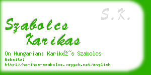 szabolcs karikas business card